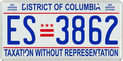 DC license plate ES3862