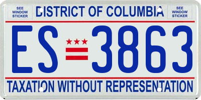 DC license plate ES3863