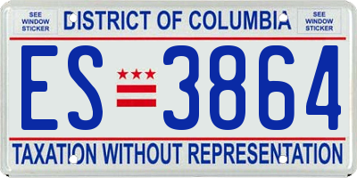 DC license plate ES3864