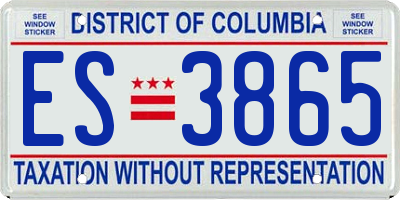 DC license plate ES3865