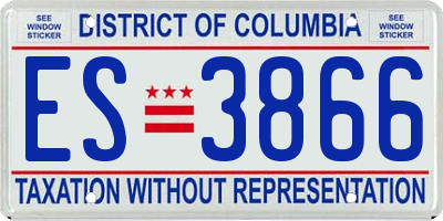 DC license plate ES3866