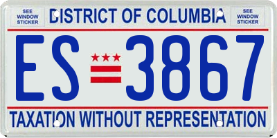 DC license plate ES3867