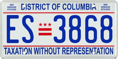 DC license plate ES3868