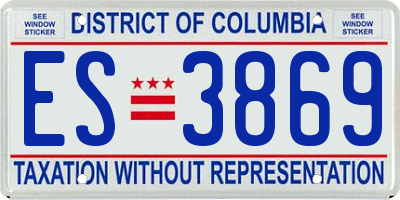 DC license plate ES3869