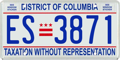 DC license plate ES3871