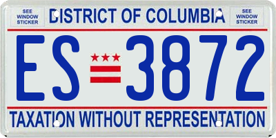 DC license plate ES3872