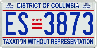 DC license plate ES3873