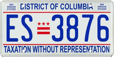 DC license plate ES3876