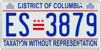 DC license plate ES3879