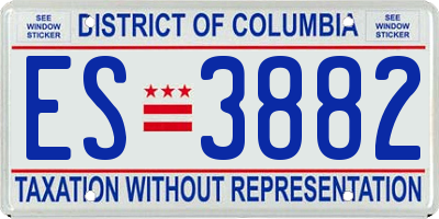 DC license plate ES3882