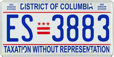 DC license plate ES3883