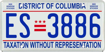 DC license plate ES3886