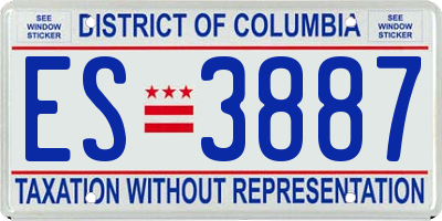 DC license plate ES3887