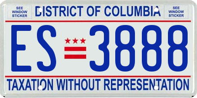 DC license plate ES3888