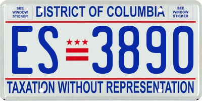 DC license plate ES3890