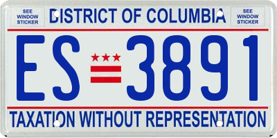 DC license plate ES3891
