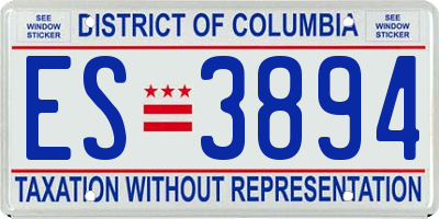 DC license plate ES3894