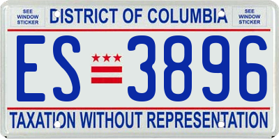 DC license plate ES3896