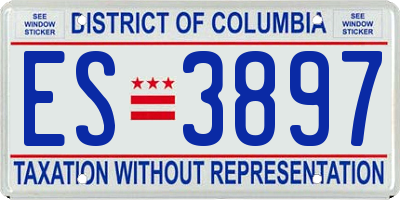 DC license plate ES3897