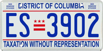 DC license plate ES3902