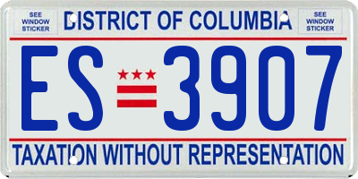 DC license plate ES3907