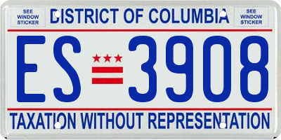 DC license plate ES3908