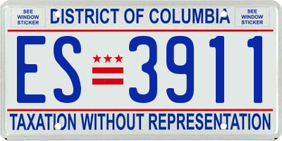 DC license plate ES3911