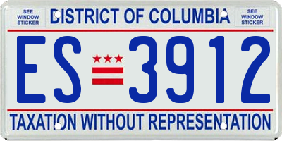 DC license plate ES3912