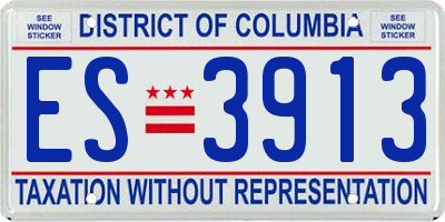 DC license plate ES3913