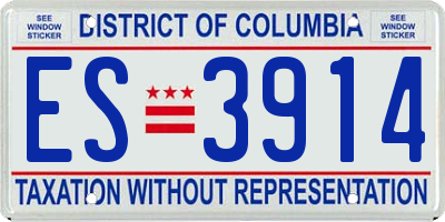 DC license plate ES3914