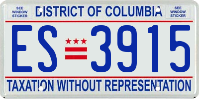 DC license plate ES3915