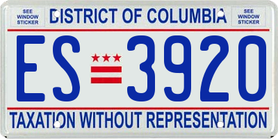 DC license plate ES3920