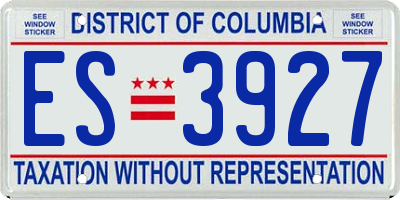 DC license plate ES3927