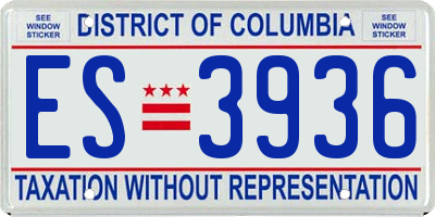 DC license plate ES3936