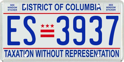 DC license plate ES3937