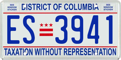 DC license plate ES3941