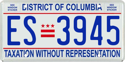 DC license plate ES3945