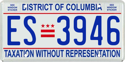 DC license plate ES3946