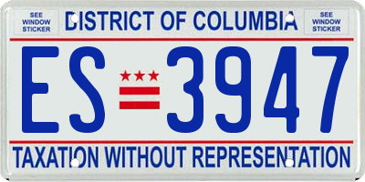 DC license plate ES3947