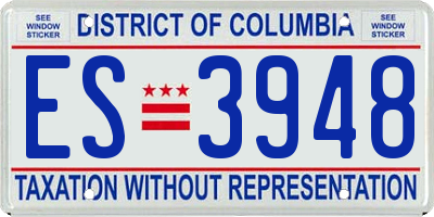 DC license plate ES3948