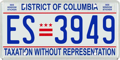 DC license plate ES3949