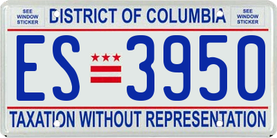 DC license plate ES3950