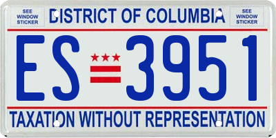 DC license plate ES3951