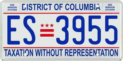 DC license plate ES3955