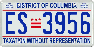 DC license plate ES3956