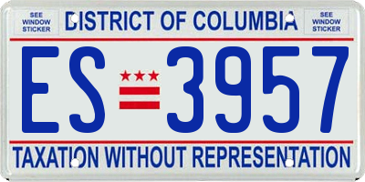 DC license plate ES3957