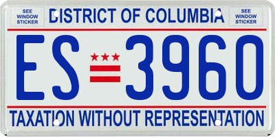 DC license plate ES3960