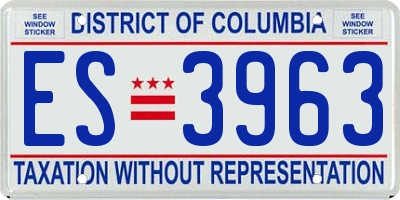 DC license plate ES3963