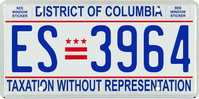 DC license plate ES3964