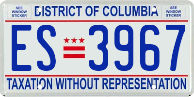 DC license plate ES3967